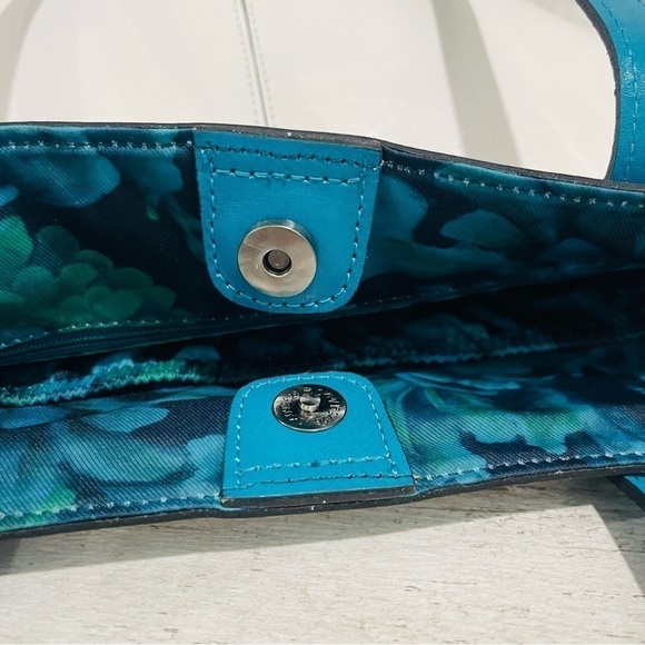 Patricia Nash Leather Marconia Striped Fish Spot Print Tote Bag Matching Scarf - Picture 10 of 16